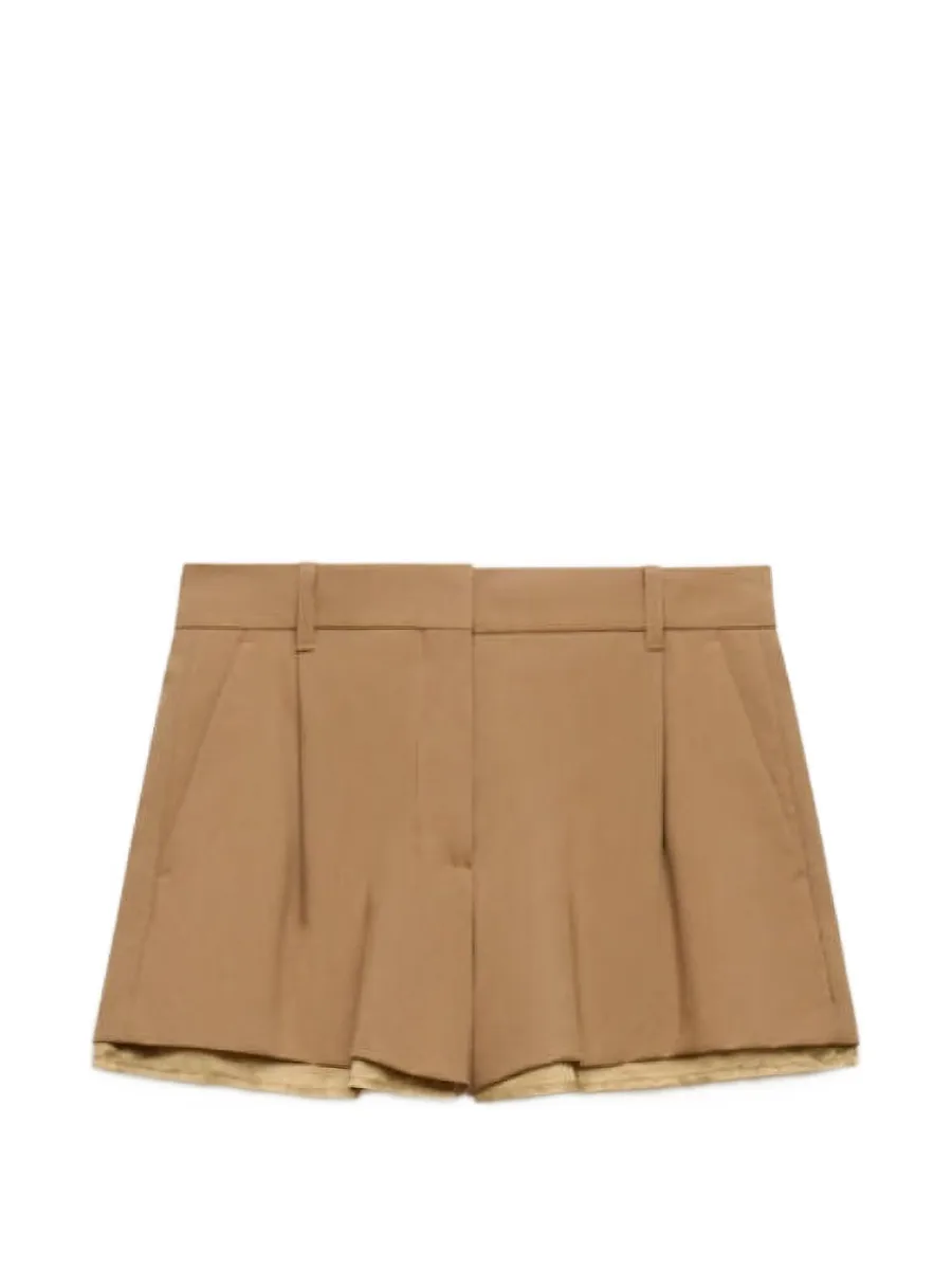 brown wool shorts with exposed lining 1