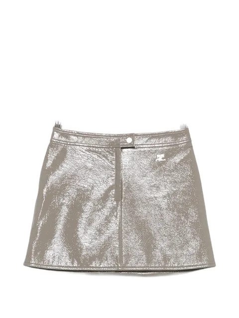 Reedition vinyl mini skirt
