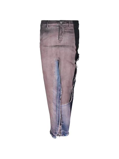 deconstructed frayed-edge maxi skirt