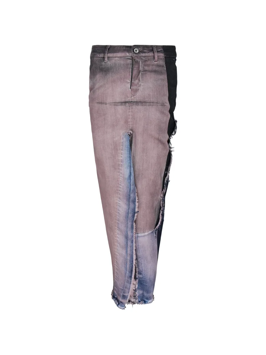 deconstructed frayed-edge maxi skirt 1