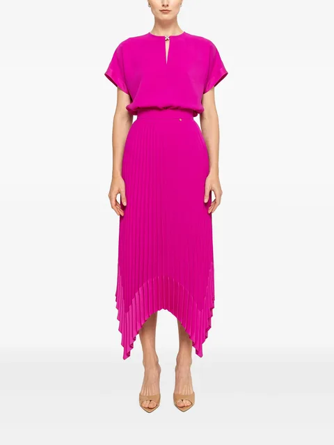 pleated midi skirt