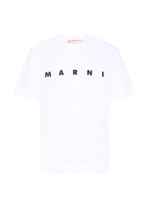 white cotton T-shirt with logo