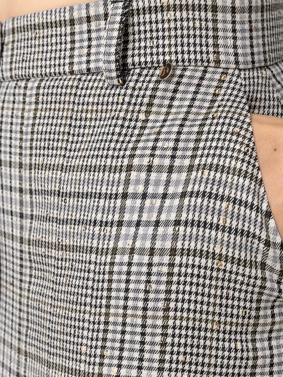 checked tailored midi skirt 2
