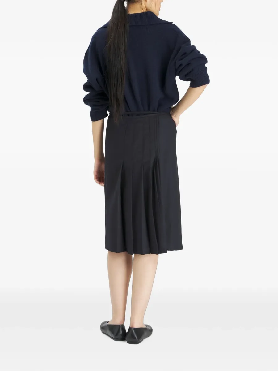 Telma pleated wrap midi skirt 3