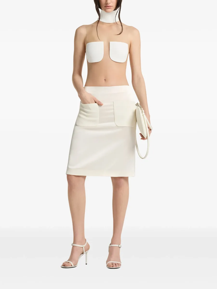 mid satin patch-pocket skirt 1