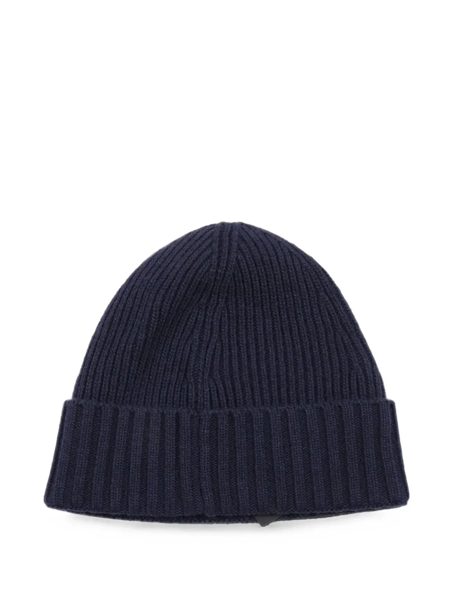 logo-patch ribbed-knit beanie hat 2