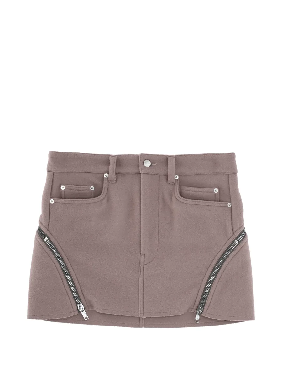 zip-detail wool mini skirt 1