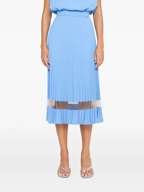 pleated midi skirt
