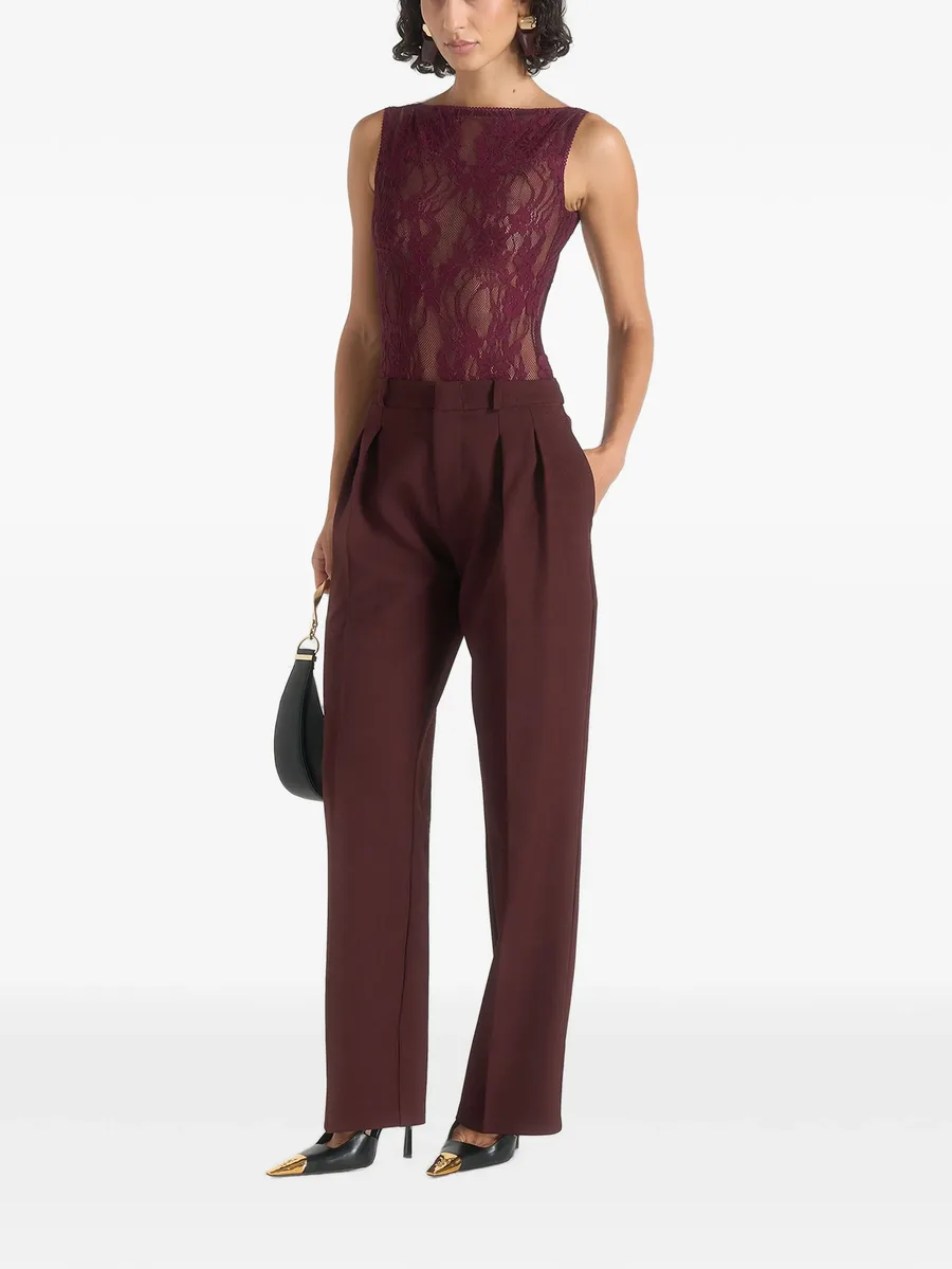 Rhonda in wine open-back lace bodysuit 2
