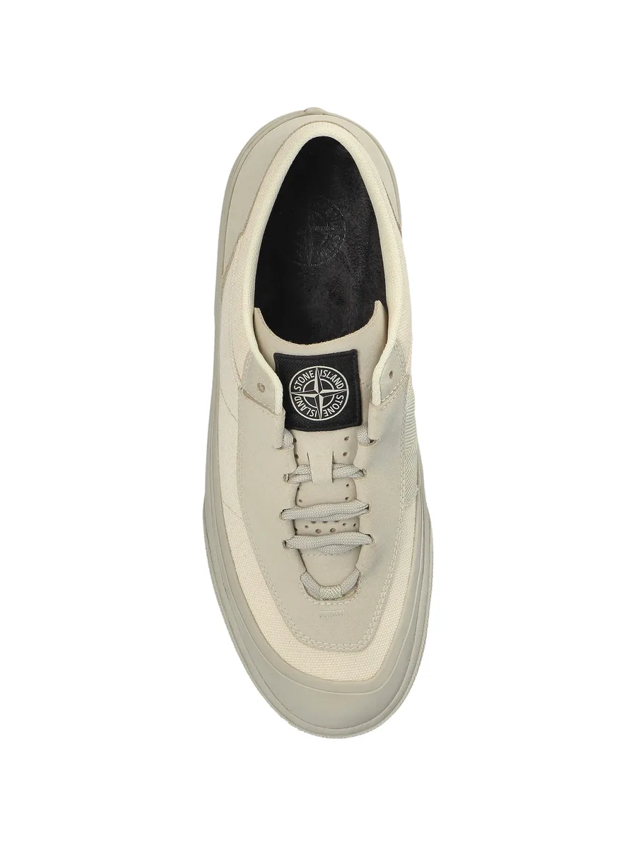 S100020 canvas suede low-top sneakers with Compass logo patch 4
