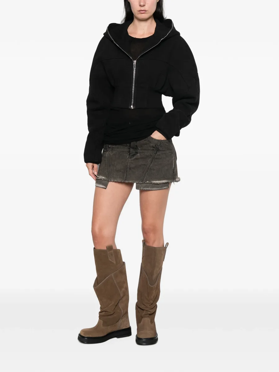 faded frayed-hem mini skirt 2