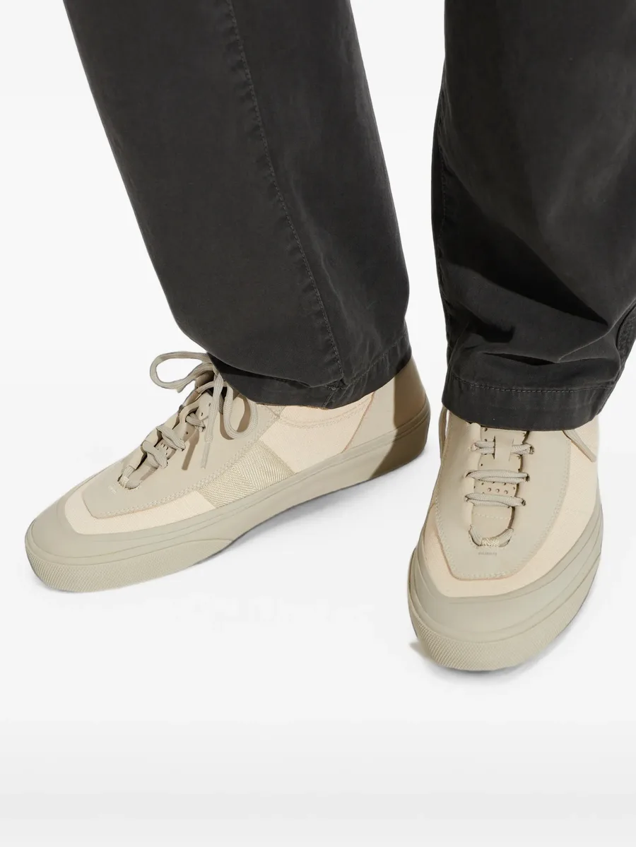 S100020 canvas suede low-top sneakers with Compass logo patch 6