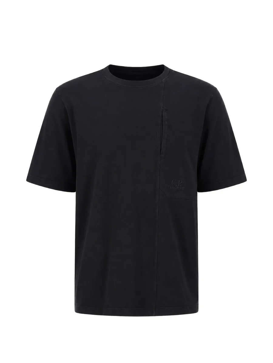 logo-embroidered chest-pocket T-shirt 1