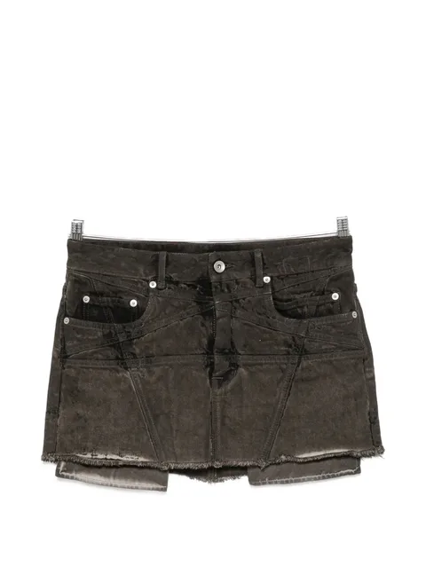 faded frayed-hem mini skirt