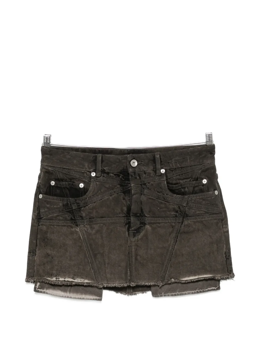 faded frayed-hem mini skirt 1