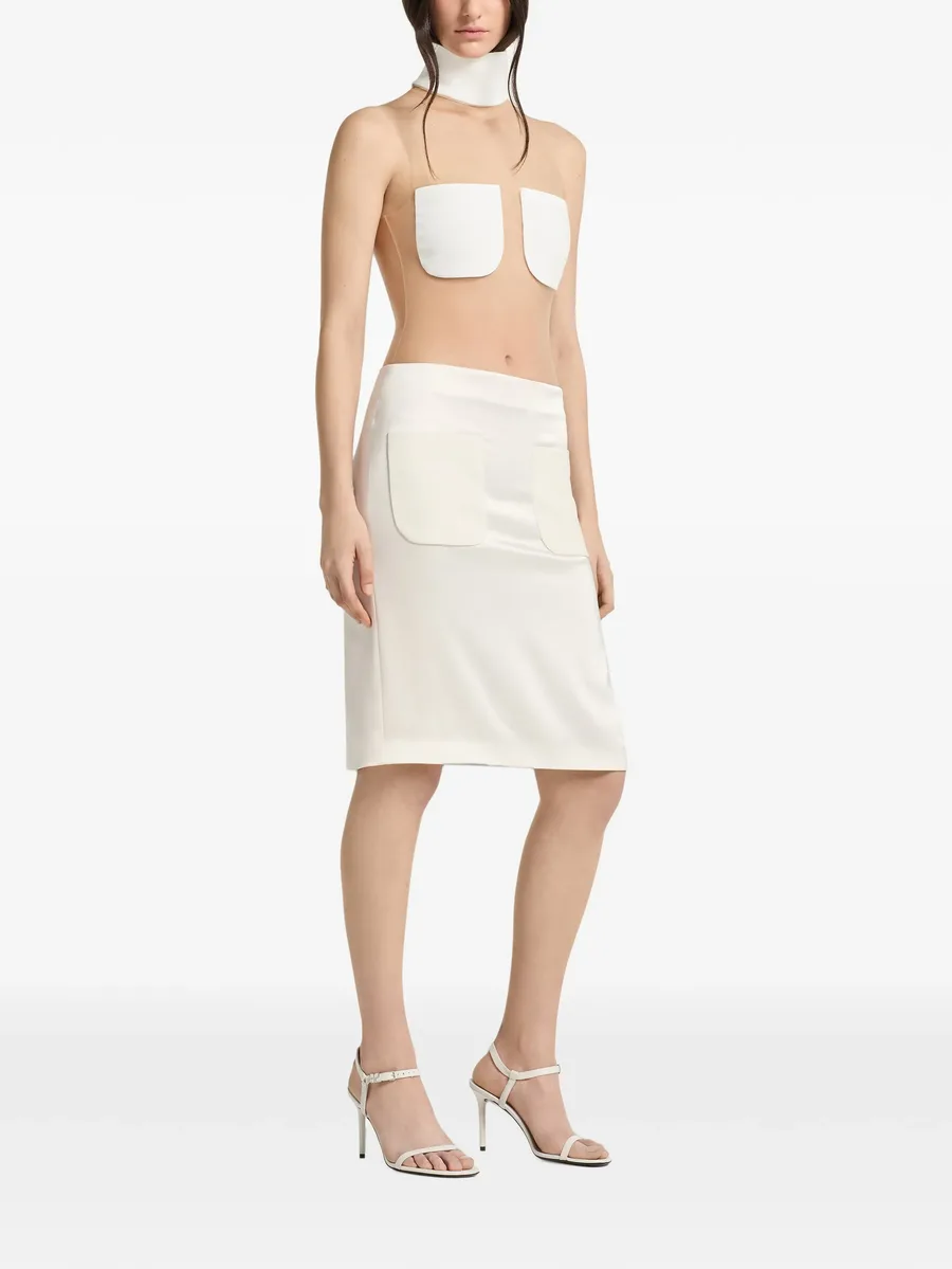 mid satin patch-pocket skirt 2