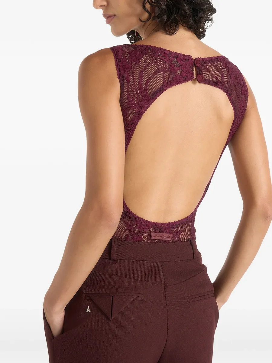 Rhonda in wine open-back lace bodysuit 4
