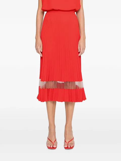 pleated midi skirt