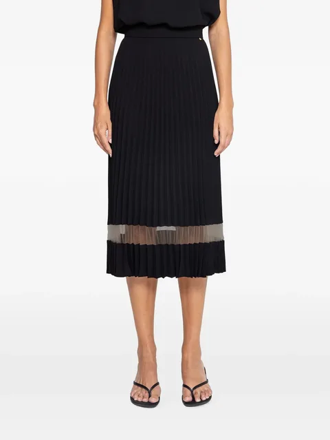 pleated midi skirt