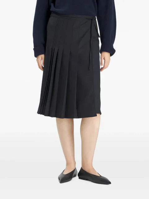 Telma pleated wrap midi skirt