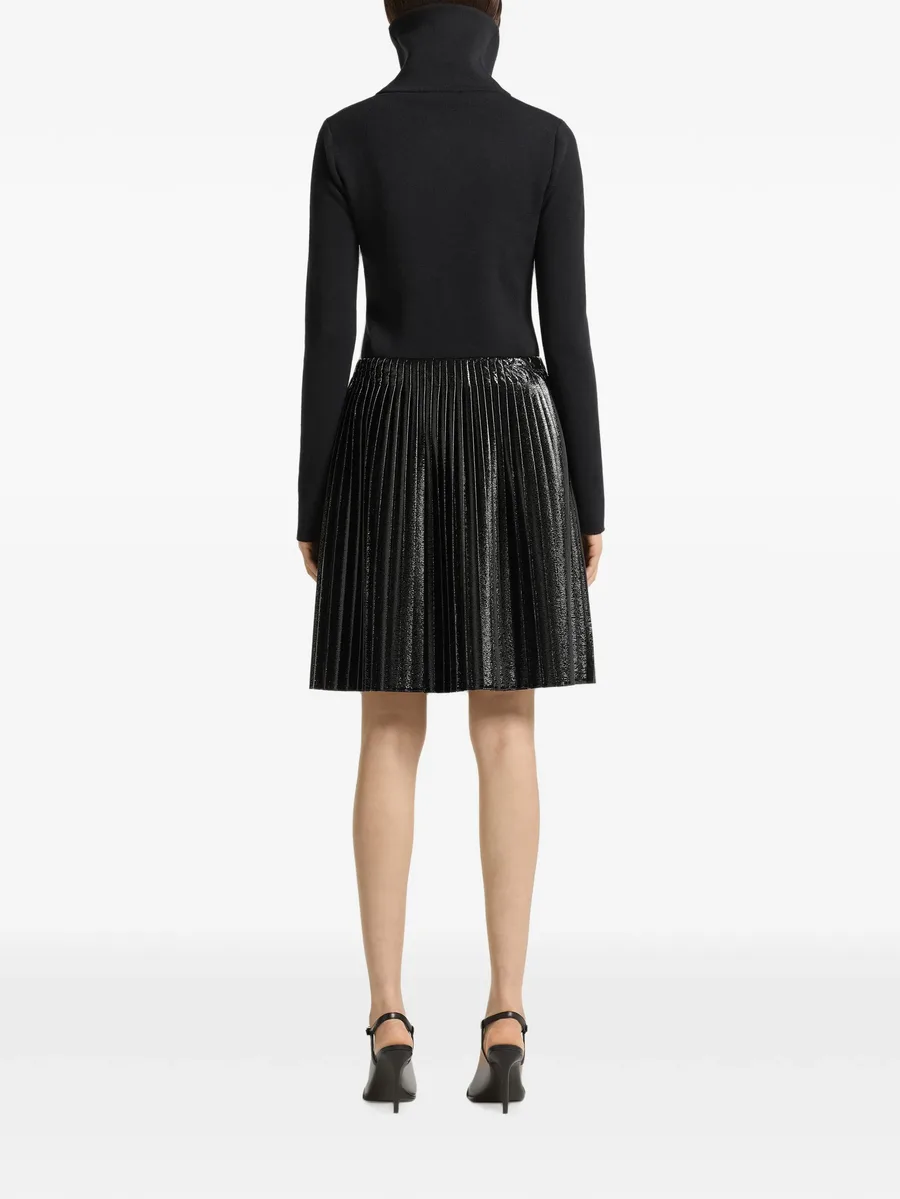 pleated vinyl mini skirt 4