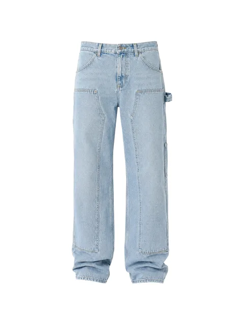 carpenter-style panelled jeans