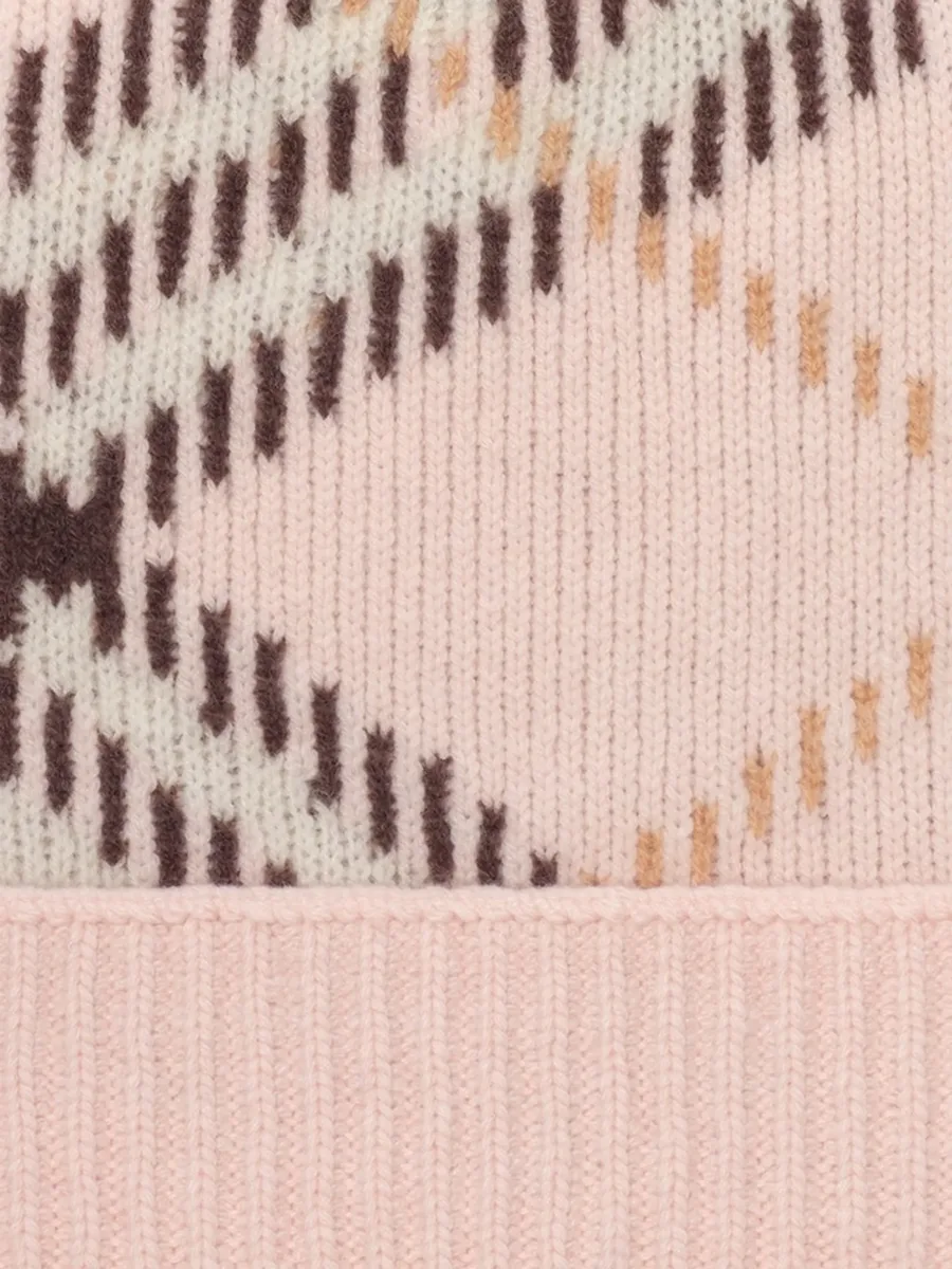 Check cashmere-blend beanie 2