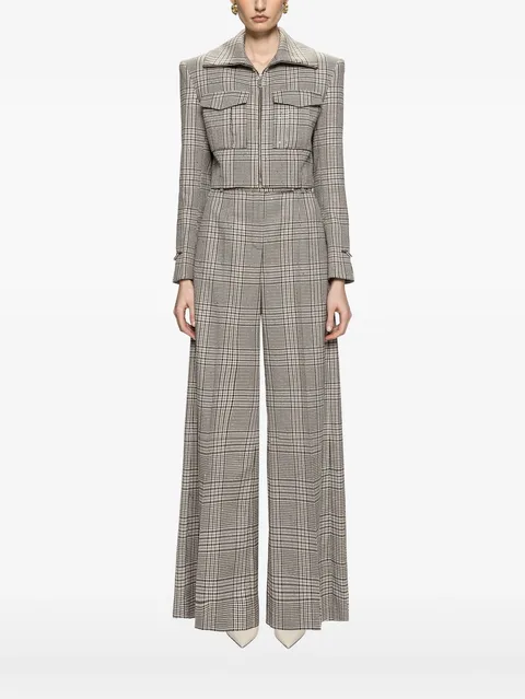 checked cropped jacket