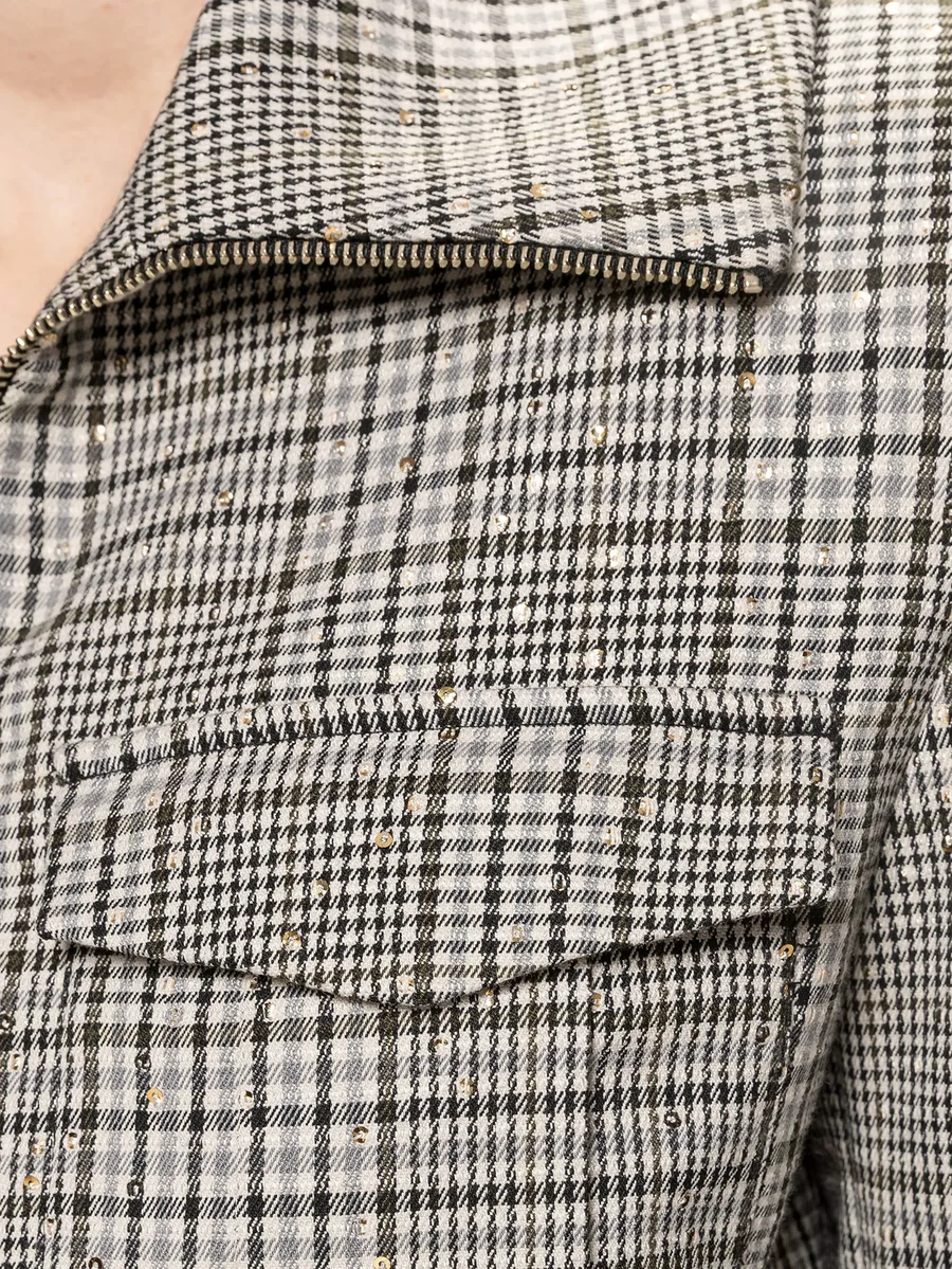 checked cropped jacket 7