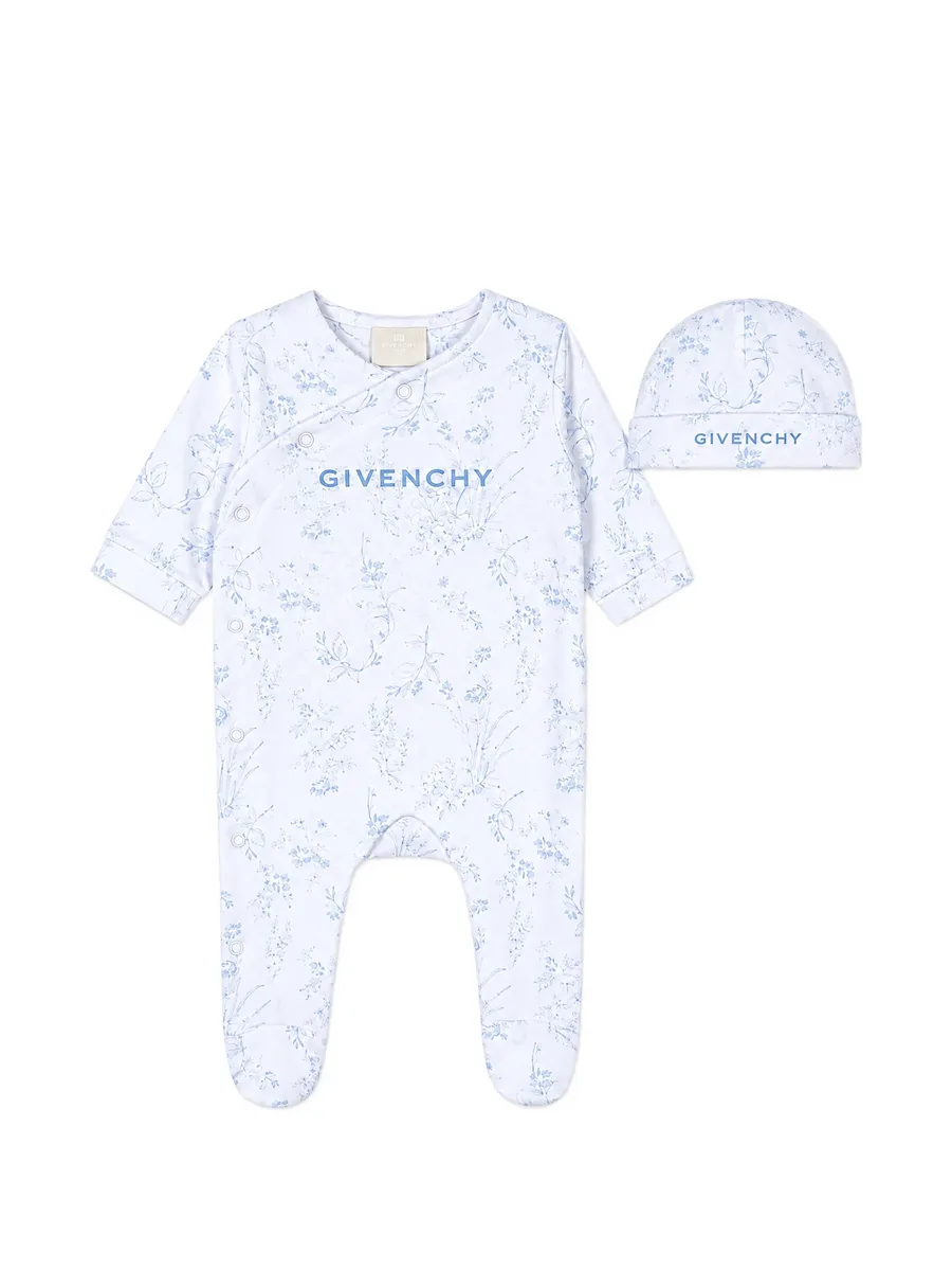 floral-print logo-print babygrow set 1
