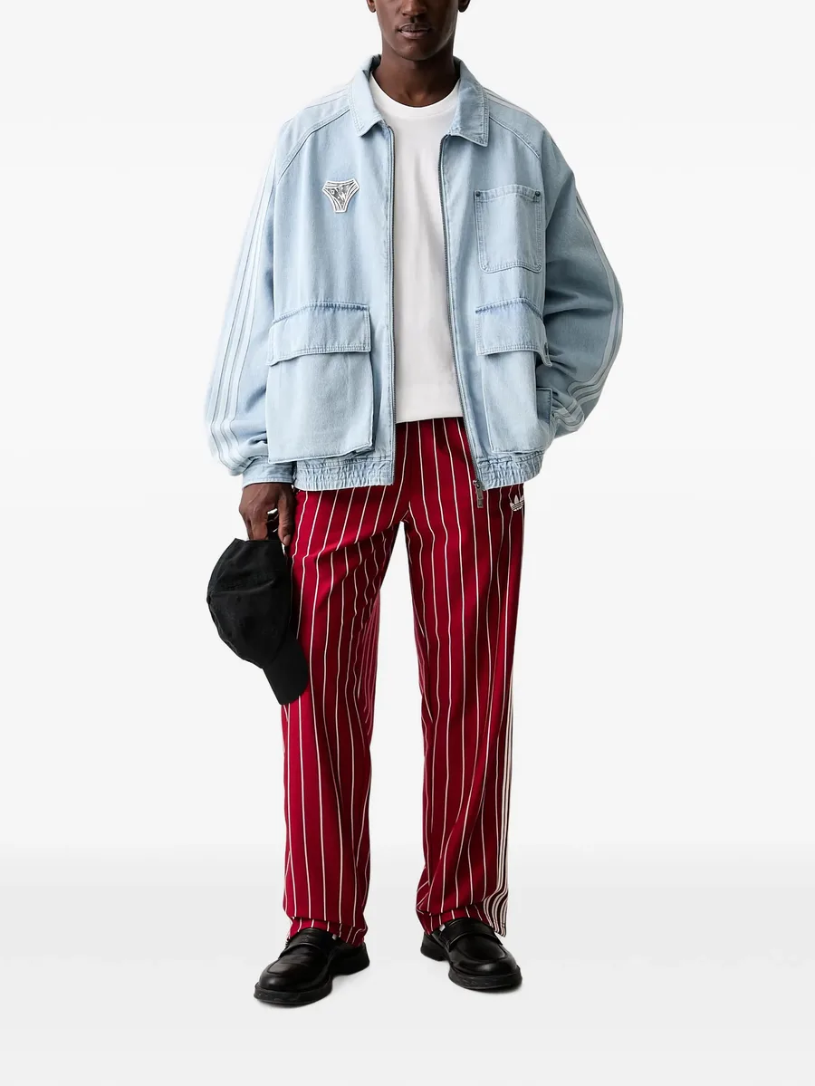 logo-print panelled denim jacket 2