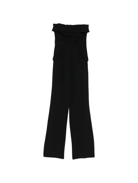 strapless tuxedo-style jumpsuit