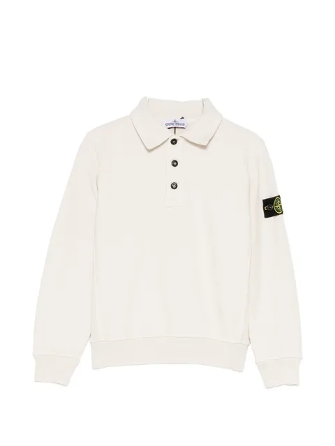 long-sleeve logo-patch polo shirt