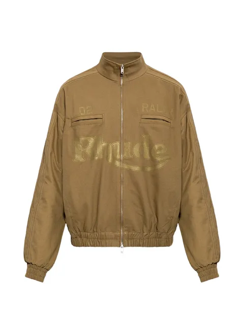 Rally Track logo-print zip-up jacket