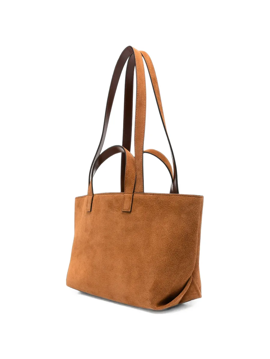 logo-embossed suede tote bag 3