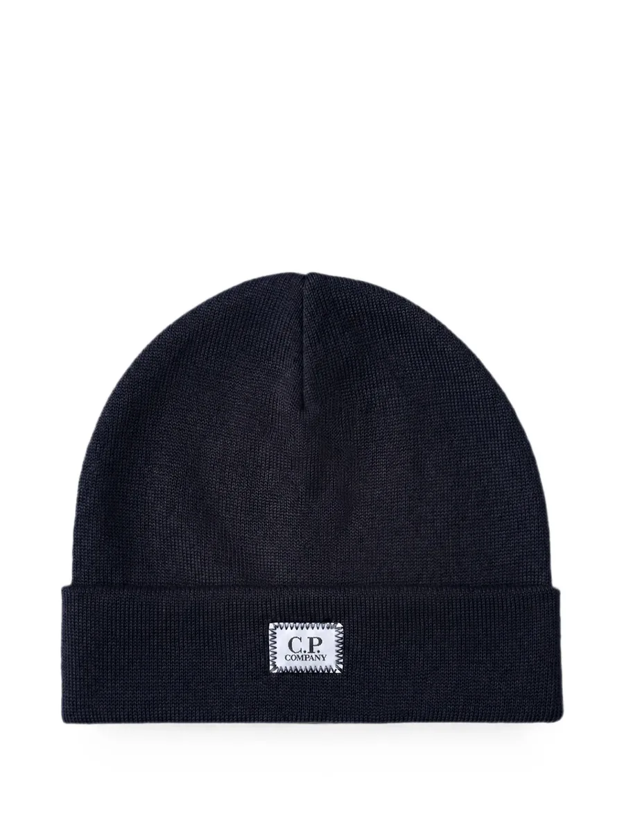 extrafine-merino wool logo-label beanie 1