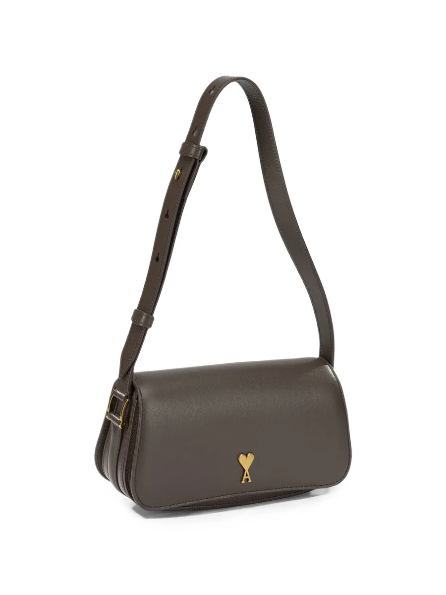 brown cowhide leather Paris Paris shoulder bag 3
