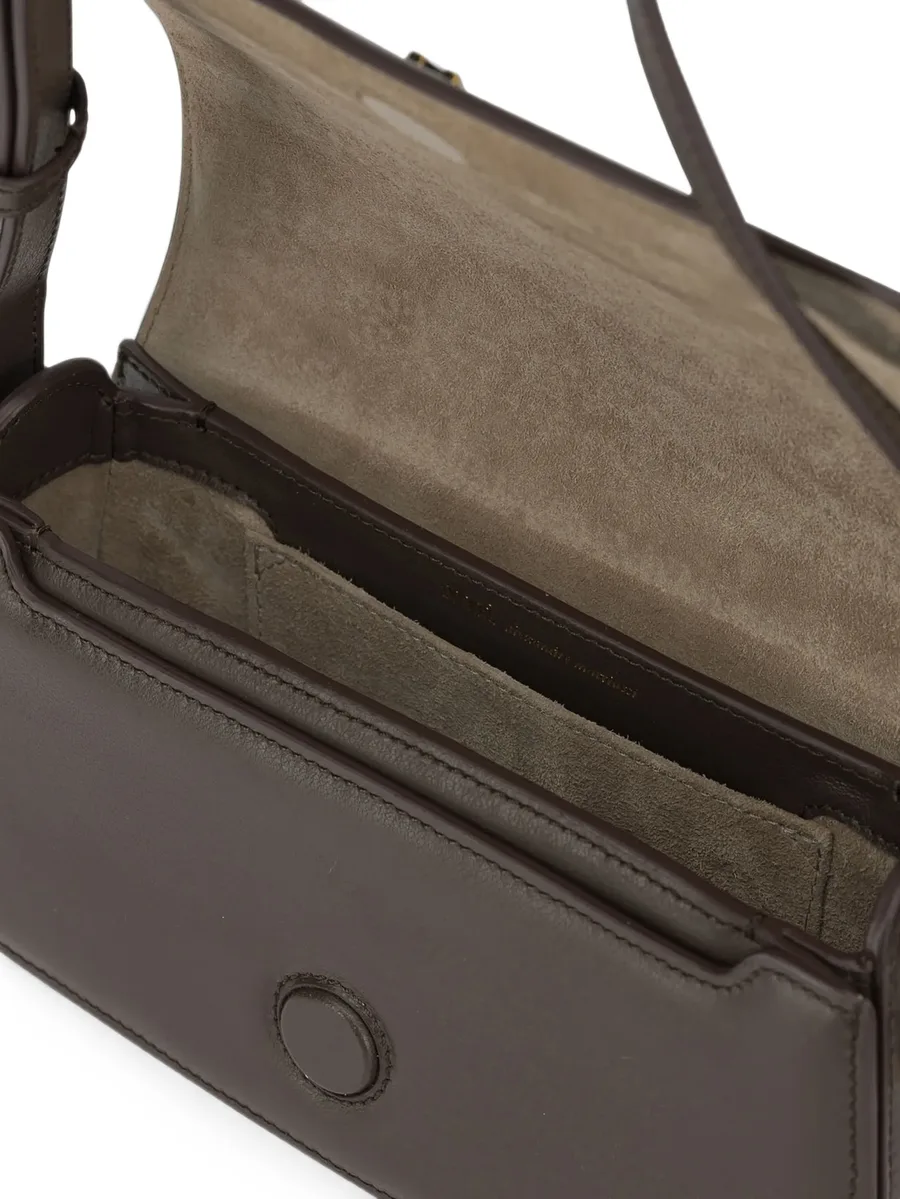 brown cowhide leather Paris Paris shoulder bag 5