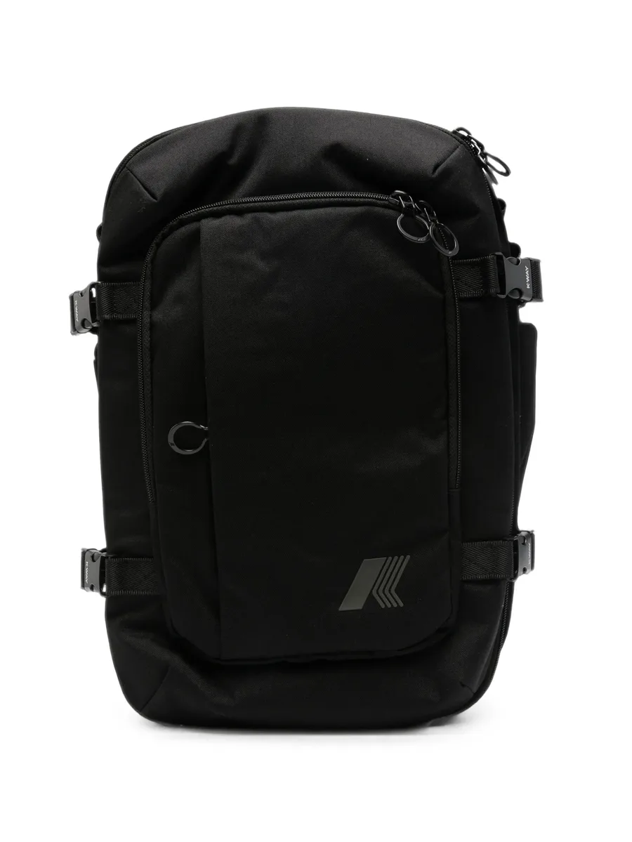 Salomette buckled-strap logo-print backpack 1