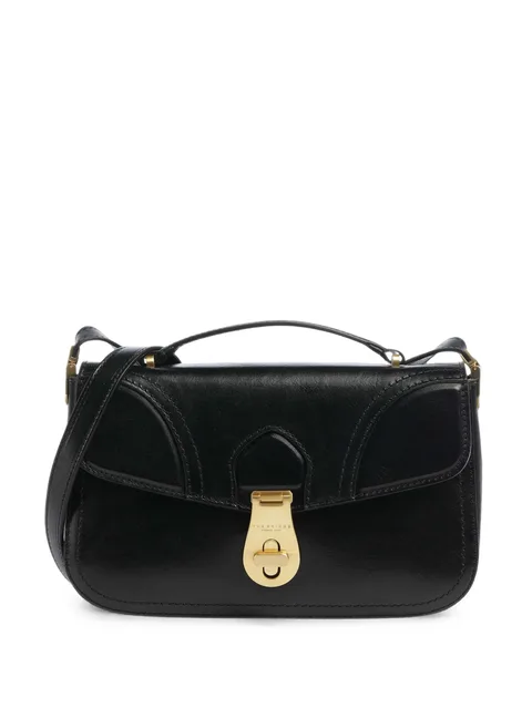leather flap-top tote bag
