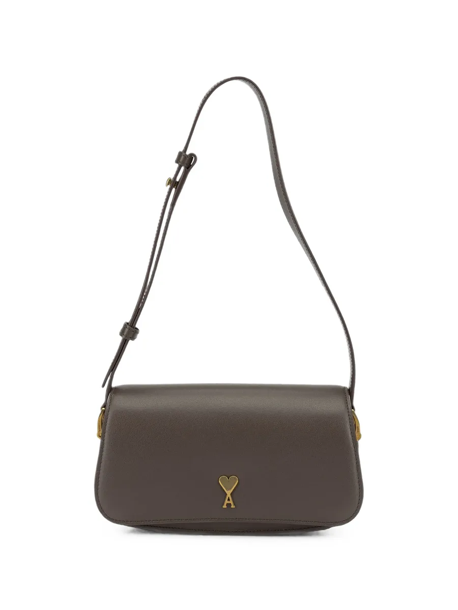 brown cowhide leather Paris Paris shoulder bag 1