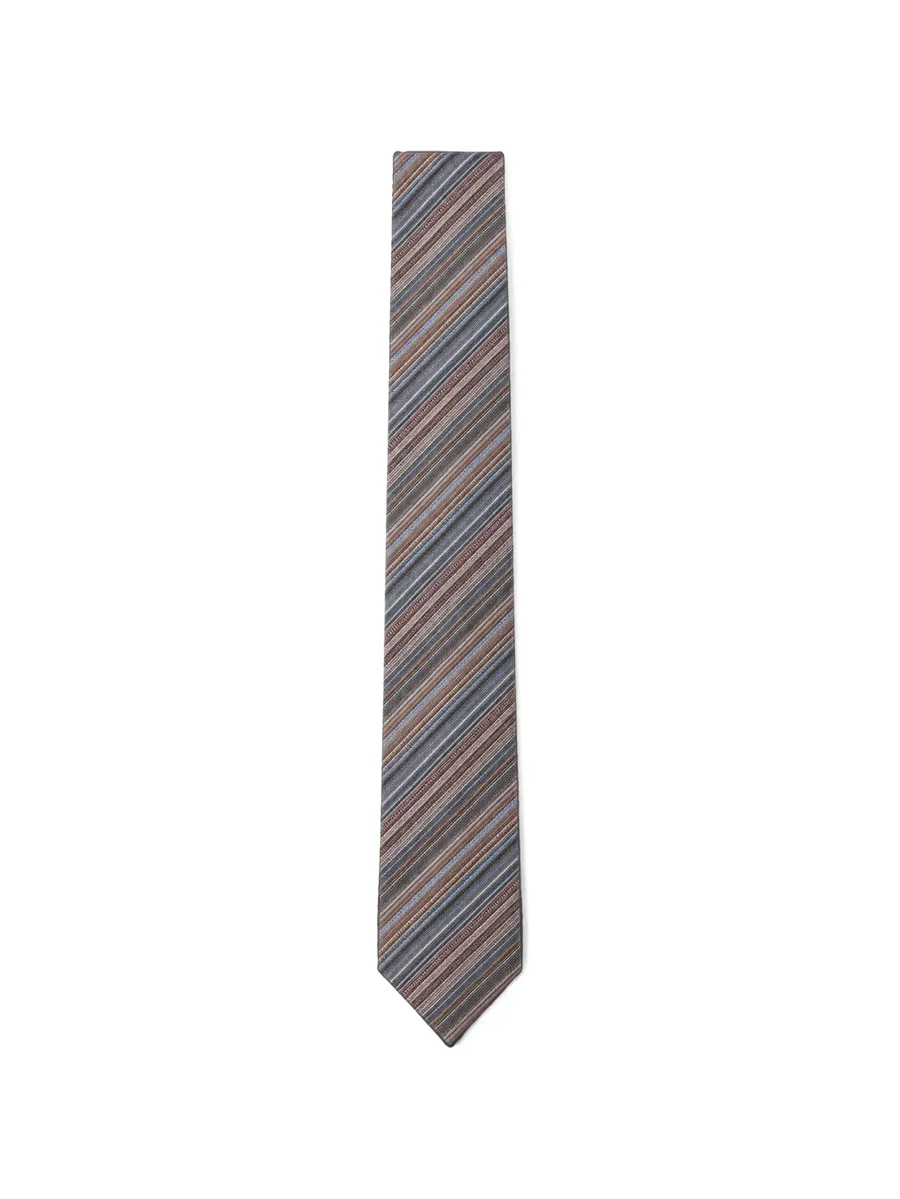 diagonal-stripe silk tie 1