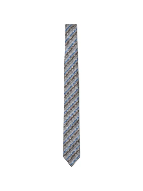 zigzag silk tie