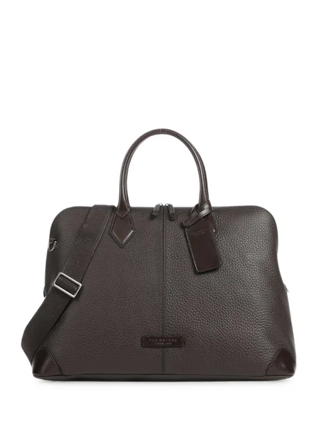grained leather holdall bag