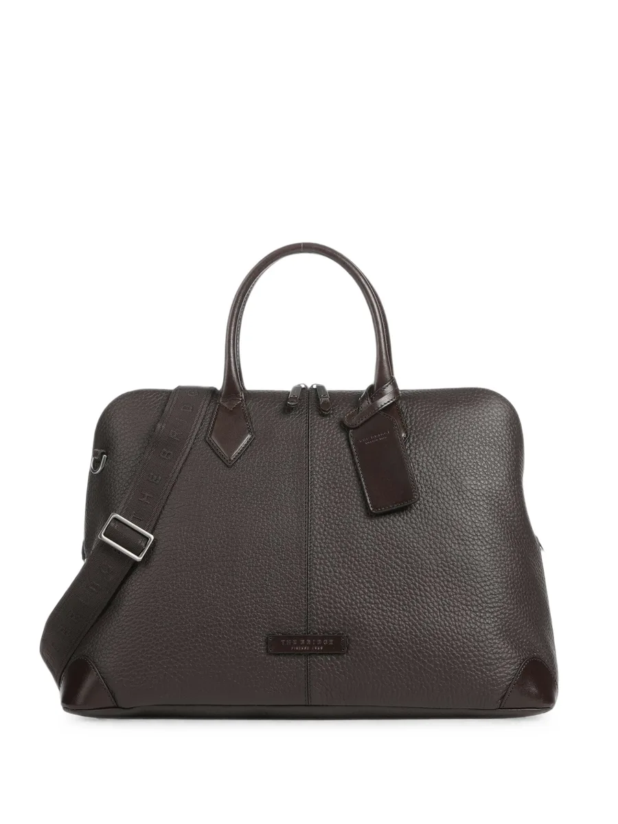 grained leather holdall bag 1