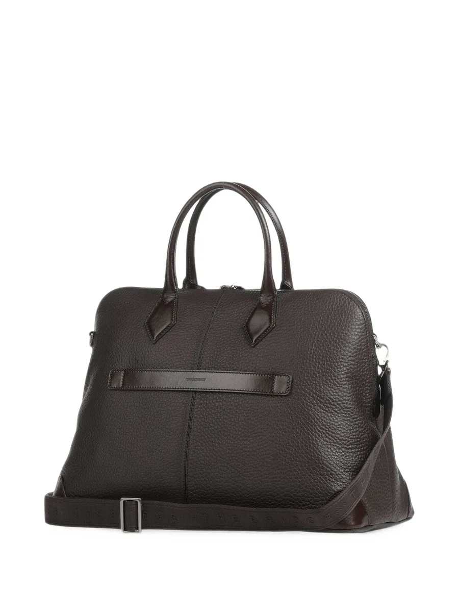 grained leather holdall bag 2