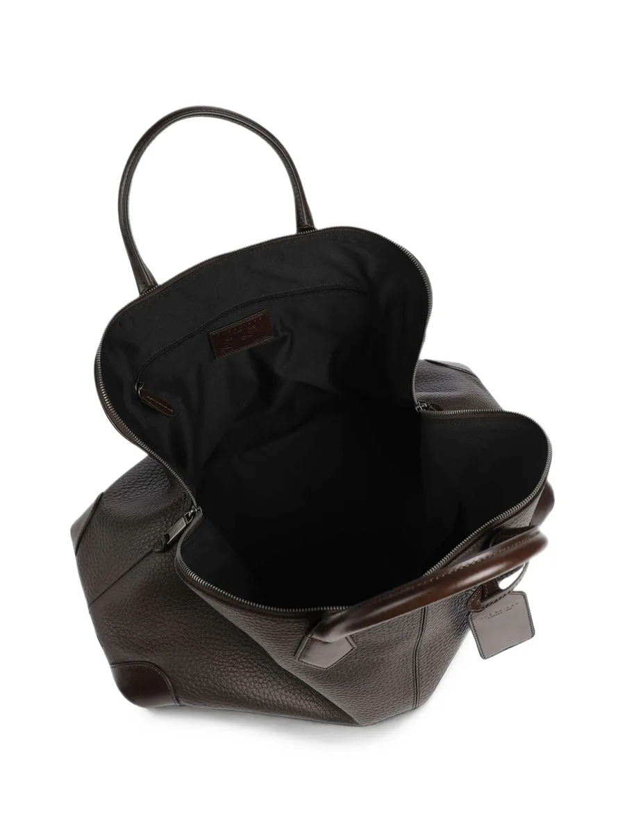 grained leather holdall bag 3