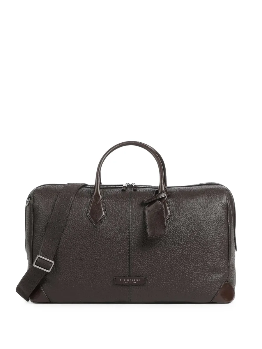 Weekend grained leather luggage bag 1