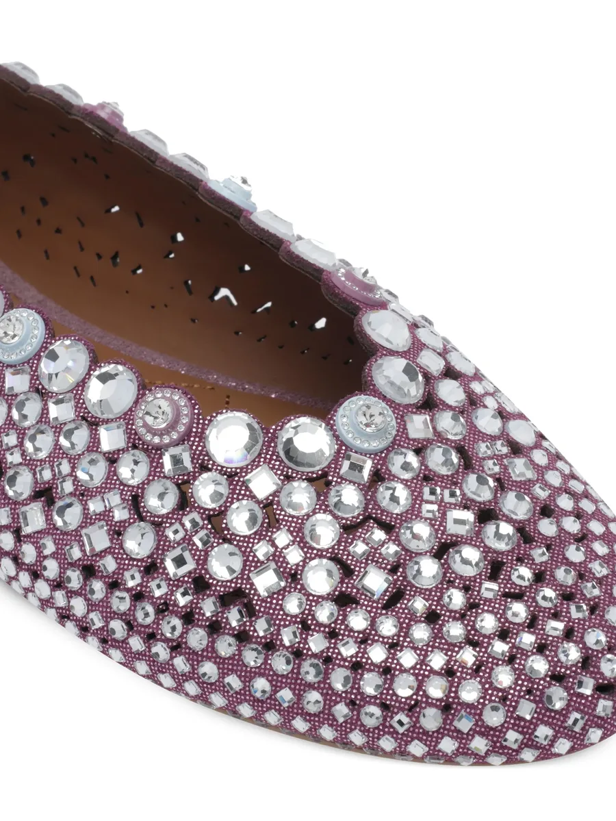crystal-embellished scalloped ballet flats 4