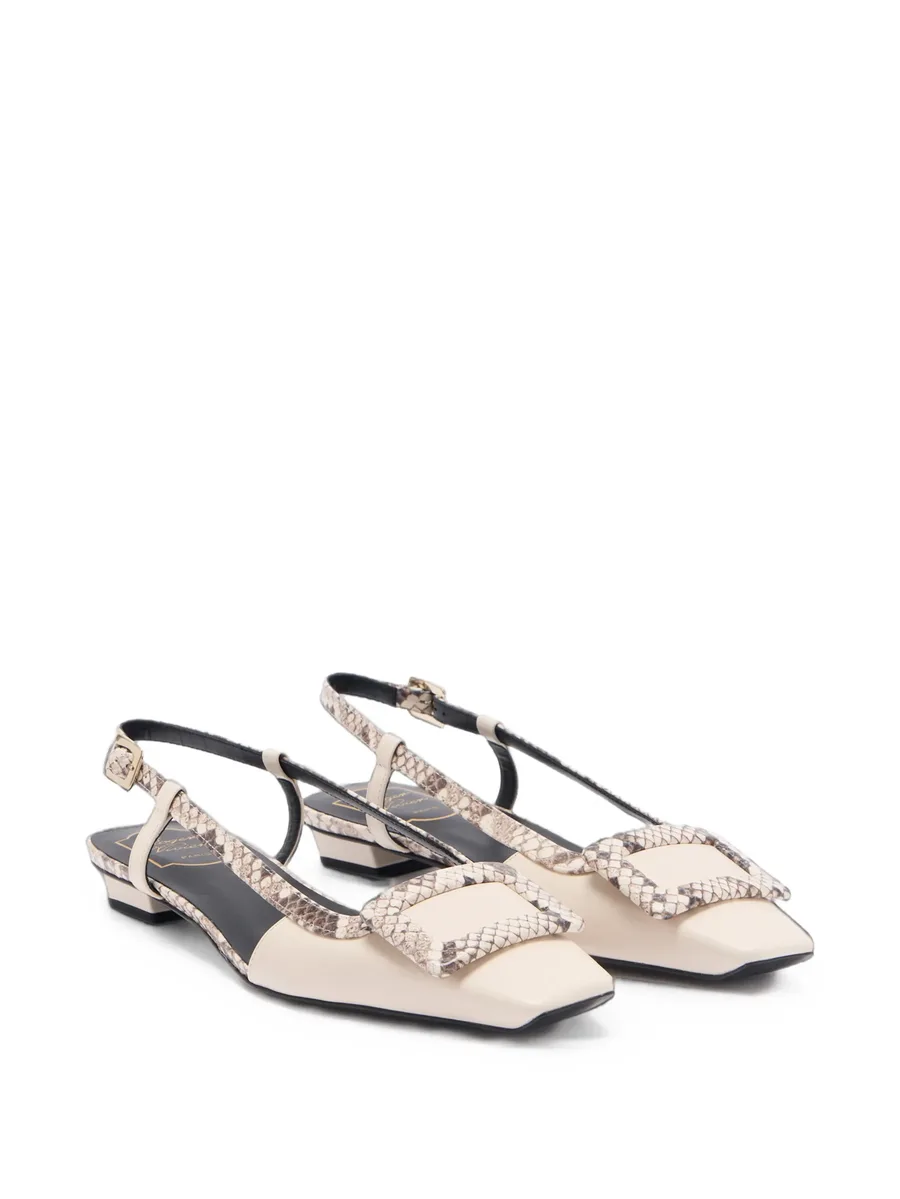 snakeskin-effect buckle-detail ballet flats 2